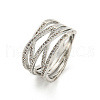 Long-Lasting Plated Brass Micro Pave Cubic Zirconia Wide Band Finger Rings RJEW-I103-052P-1