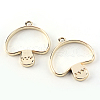 Rack Plating Alloy Open Back Bezel Pendants PALLOY-S047-35E-FF-1