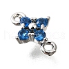 Brass Micro Pave Blue Cubic Zirconia Links KK-D356-06B-P-2