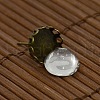 9.5~10x5~6mm Dome Transparent Glass Cabochons and Antique Bronze Brass Ear Stud Findings for DIY Picture Stud Earrings DIY-X0178-AB-3