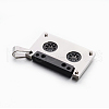 Two Tone 304 Stainless Steel Cassette Tape Pendants STAS-E090-45B-2