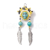 Seed Glass & Synthetic Turquoise Pendant PALLOY-MZ00243-01-1