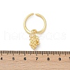 Fruit Theme Brass Micro Pave Cubic Zirconia Open Cuff Rings for Women RJEW-U057-07G-5
