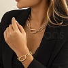 Oval Alloy & Aluminum Link Chain Necklaces & Link Bracelets Sets FS-WG10066-01-3
