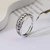 925 Sterling Silver Round Beaded Adjustable Finger Rings FS-WG9B90D-01-1