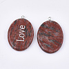 Natural Red Jasper Pendants G-S344-90E-2