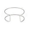 Non-Tarnish 304 Stainless Steel Hollow Open Cuff Bangles for Women BJEW-S155-04P-3
