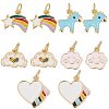 CREATCABIN 10Pcs 5 Style Real Real 18K Gold Plated Plated Brass Charms FIND-CN0001-28-1