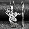 304 Stainless Steel Archangel Saint Michael Pendant Necklaces NJEW-K283-10P-1