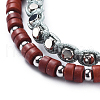 2 Loops Adjustable Nylon Thread Warp Braided Beads Bracelets BJEW-JB04411-2