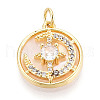 Brass Micro Pave Clear Cubic Zirconia Pendants KK-N268-36G-1
