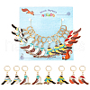 12Pcs 4 Style Alloy Enamel Bird Charms Locking Stitch Makers HJEW-PH01590-1