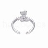 Non-Tarnish 304 Stainless Steel 12 Constellations/Zodiac Signs Open Cuff Ring for Women RJEW-S405-156P-L-2