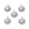 Brass Micro Pave Clear Cubic Zirconia Pendants KK-E068-VF267-4