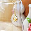 304 Stainless Steel Pave Natural White Shell Avocado Pendants Necklaces for Women FS-WGDDBAD-01-2