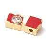 Brass Pave Clear Cubic Zirconia Beads KK-H449-86G-04-2