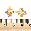 Brass Pave Purple Cubic Zirconia Chandelier Component Links KK-H071-01G-3
