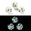 Luminous Polymer Clay Rhinestone Floral Ball Beads CLAY-U002-01F-1