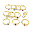 Mother's Day Rings Oval Rack Plating Brass Micro Pave Cubic Zirconia Ring RJEW-F162-03G-1