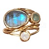 Alloy Multi-Moonstone Finger Rings for Women FS-WG1D73B-03-5