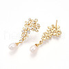 Mother's Day Jewellery Brass Micro Pave Clear Cubic Zirconia Stud Earrings EJEW-N056-02G-3