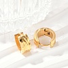 304 Stainless Steel Polishing Effect Hoop Earrings EJEW-M001-37G-3