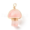 Cherry Quartz Glass Pendants PALLOY-JF01134-04-1