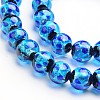 Glow in the Dark Luminous Style Handmade Silver Foil Glass Round Beads FOIL-I006-12mm-02-1