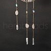 Natural Quartz Crystal Chips Moon Wind Chime HJEW-M004-17-3