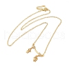 Brass Micro Pave Clear Cubic Zirconia Girls and boys Pendant Necklaces for Valentine's Day NJEW-K381-01B-G-2