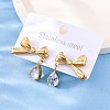 304 Stainless Steel Rhinestone Stud Earrings EJEW-Z098-09G-3