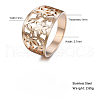 Flower Pattern Hollow Out 304 Stainless Steel Finger Rings FS-WGDCC5F-08-2