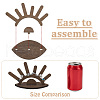 FINGERINSPIRE 2Pcs Sun Rise Shaped Wooden Ring Display Stands RDIS-FG0001-27-4
