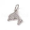 Brass Micro Pave Cubic Zirconia Charms ZIRC-F132-47P-1