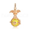 Golden Plated Brass Hollow Round Cage Pendants KK-J251-04G-1