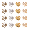 1600Pcs 4 Colors 8-Petal Iron Bead Caps IFIN-CJ0001-64-4