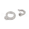 925 Sterling Silver Micro Pave Clear Cubic Zirconia Fold Over Clasps STER-P060-43P-2