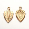 Light Gold Plated Alloy Enamel Leaf Pendants ENAM-J543-05KCG-1