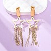 304 Stainless Steel Tassel Stud Earrings EJEW-Z098-05G-2