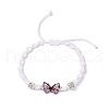 Butterfly Alloy Enamel Link Bracelets BJEW-JB11722-02-2