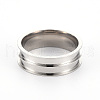 Tarnish Resistant 201 Stainless Steel Ring Core Blank for Inlay Jewelry Making RJEW-ZX002-05-12-1