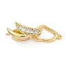 Brass Micro Pave Clear Cubic Zirconia Fold Over Clasps KK-C075-25G-1