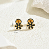 Stainless Steel Enamel Flower Stud Earrings DR1197-2