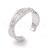 Brass Twist Rope Open Cuff Ring for Women RJEW-P079-02P-1