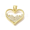 Brass Micro Pave Clear Cubic Zirconia Pendants KK-M297-30G-1