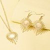 Sun Alloy Pendant Necklace & Dangle Earring Sets FS-WGBD582-01-3