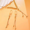 Fashionable Vintage Brass Tassel Pendant Earrings & Necklaces Sets for Women MS0367-3