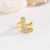 Brass Micro Pave Clear Cubic Zirconia Cuff Rings FS-WG4832E-24-1