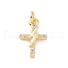 Brass Micro Pave Cubic Zirconia Charms KK-C012-40G-1