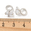 Rack Plating Brass Micro Pave Clear Cubic Zirconia Pendants KK-B093-22P-3